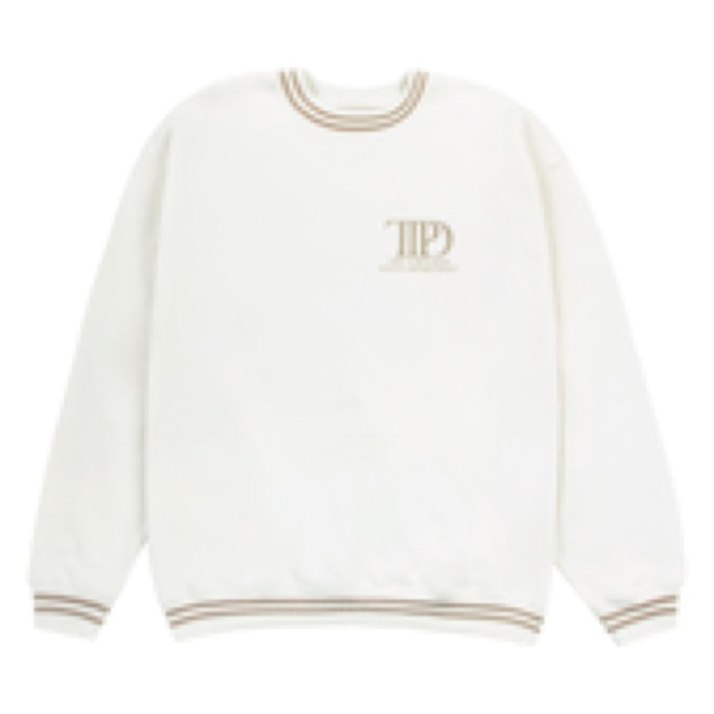 Taylor Swift Tortured Poets Department White and Gold Sweatshirt Size L